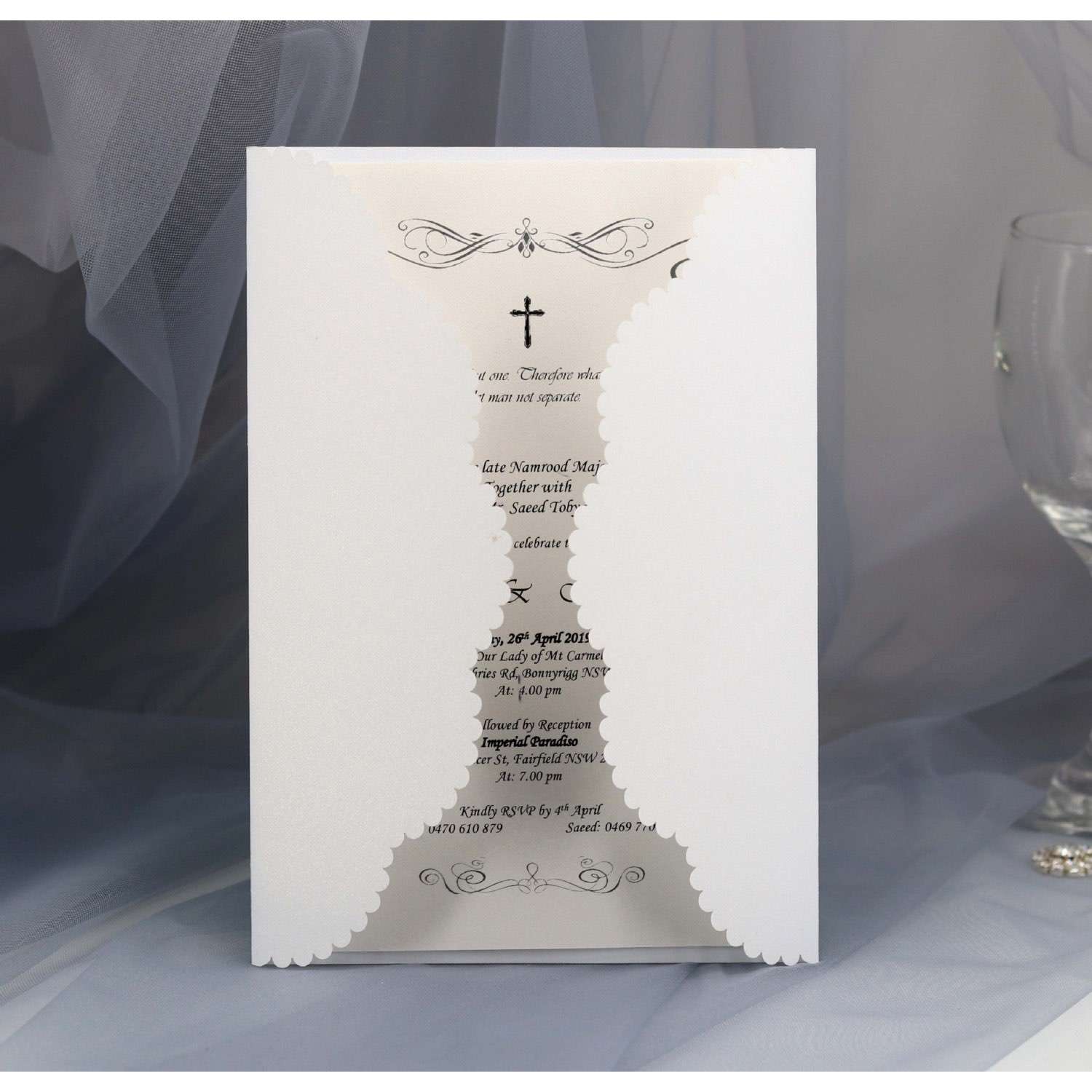 Wedding Invitation Card Slivery Insert Card Laser Invitation Glitter Card